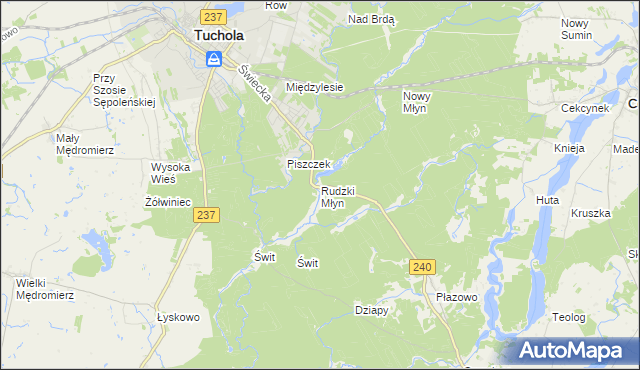 mapa Rudzki Młyn, Rudzki Młyn na mapie Targeo