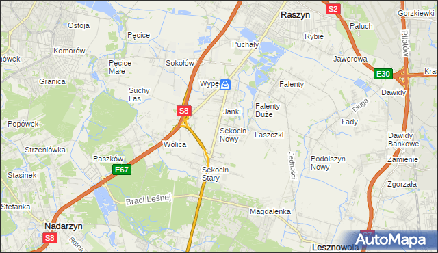 mapa Sękocin Nowy, Sękocin Nowy na mapie Targeo