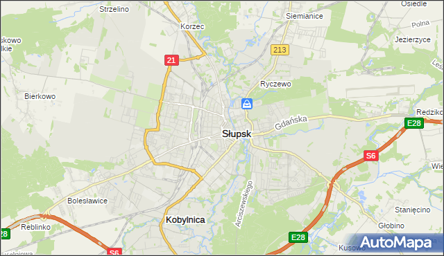 mapa Słupska, Słupsk na mapie Targeo