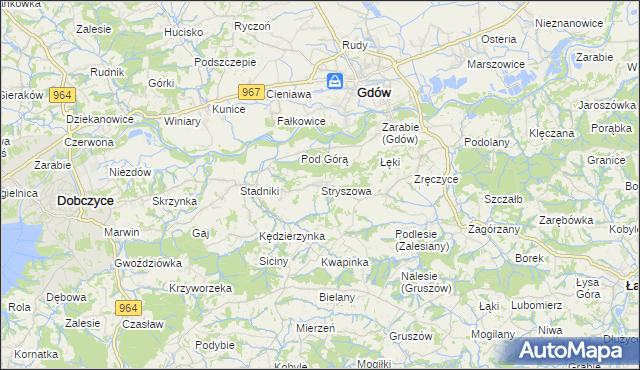 mapa Stryszowa, Stryszowa na mapie Targeo