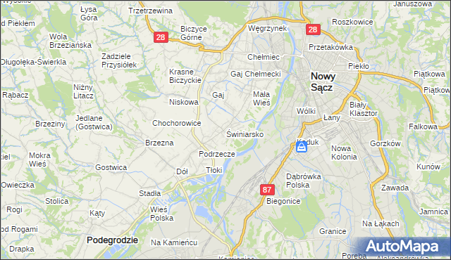 mapa Świniarsko, Świniarsko na mapie Targeo