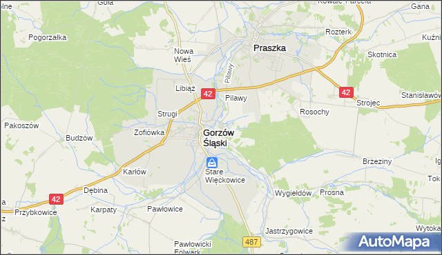 mapa Szyszków gmina Praszka, Szyszków gmina Praszka na mapie Targeo