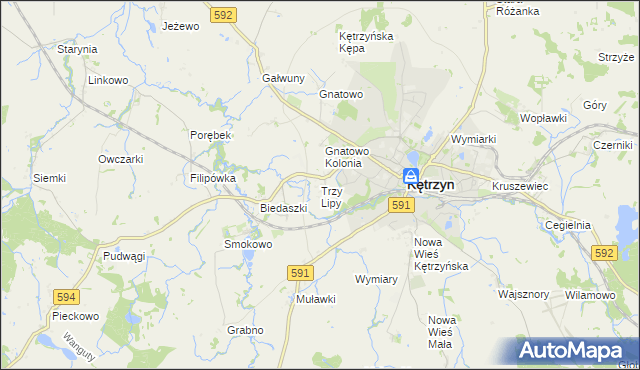 mapa Trzy Lipy, Trzy Lipy na mapie Targeo