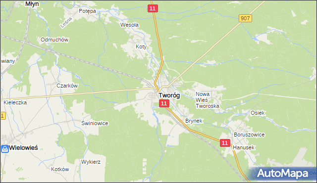 mapa Tworóg, Tworóg na mapie Targeo