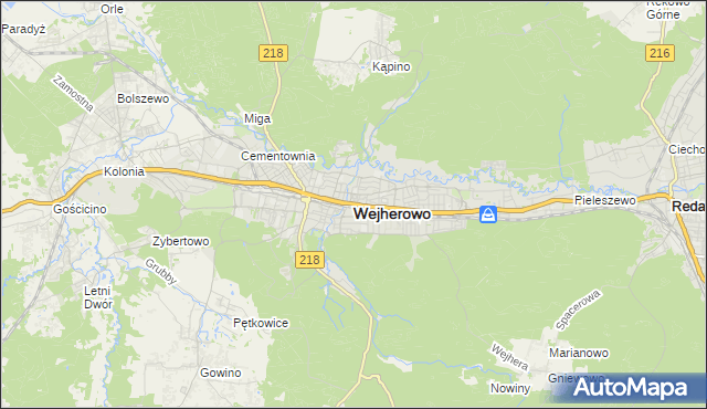 mapa Wejherowo, Wejherowo na mapie Targeo