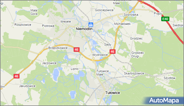 mapa Wydrowice gmina Niemodlin, Wydrowice gmina Niemodlin na mapie Targeo
