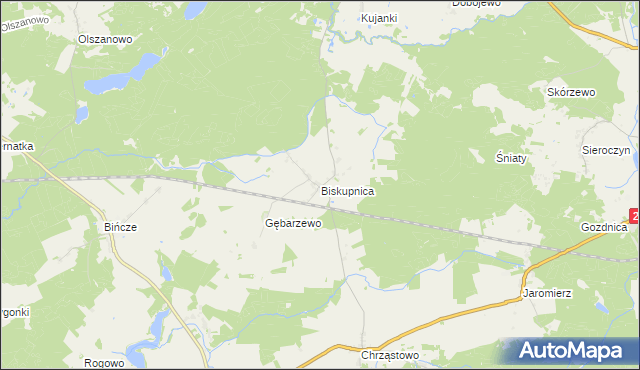 mapa Biskupnica, Biskupnica na mapie Targeo