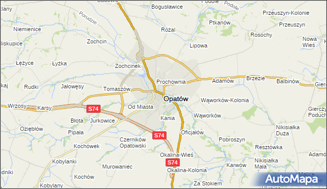 mapa Opatów, Opatów na mapie Targeo