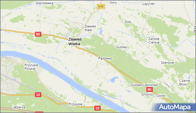 mapa Pędzewo, Pędzewo na mapie Targeo