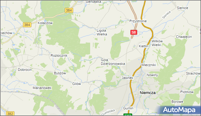 mapa Gola Dzierżoniowska, Gola Dzierżoniowska na mapie Targeo