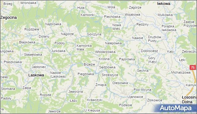 mapa Krosna, Krosna na mapie Targeo