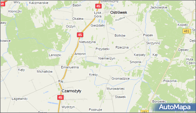 mapa Niemierzyn, Niemierzyn na mapie Targeo