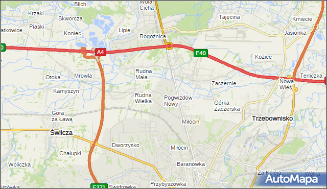 mapa Pogwizdów Nowy, Pogwizdów Nowy na mapie Targeo