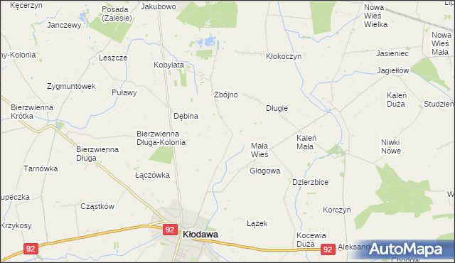 mapa Cegielnia gmina Kłodawa, Cegielnia gmina Kłodawa na mapie Targeo