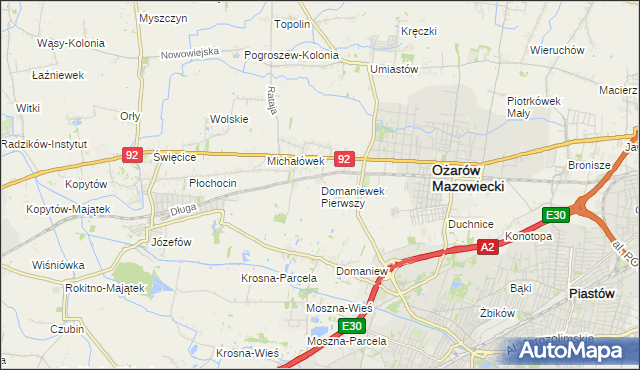 mapa Domaniewek Pierwszy, Domaniewek Pierwszy na mapie Targeo