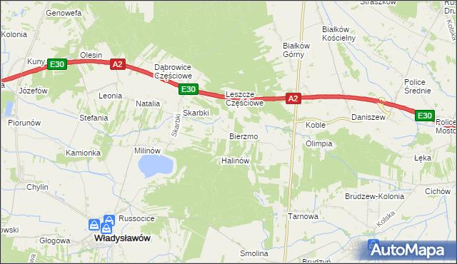 mapa Bierzmo, Bierzmo na mapie Targeo