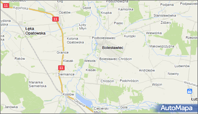 mapa Bolesławiec-Chróścin, Bolesławiec-Chróścin na mapie Targeo