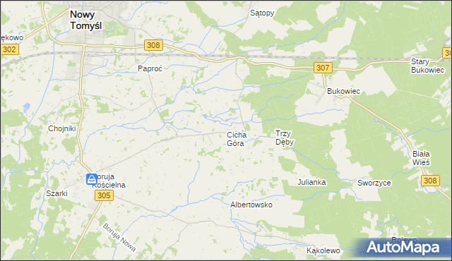 mapa Cicha Góra, Cicha Góra na mapie Targeo