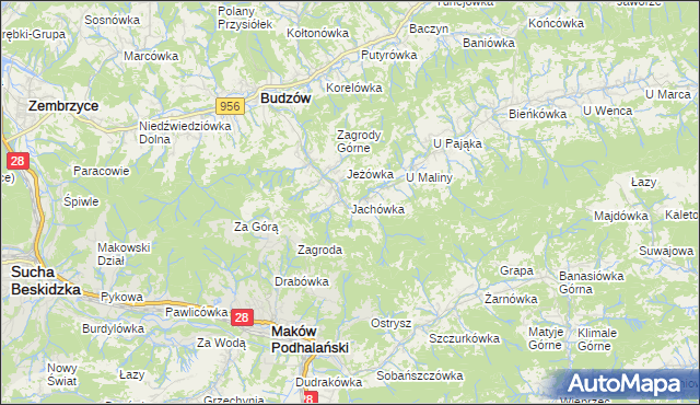 mapa Jachówka, Jachówka na mapie Targeo