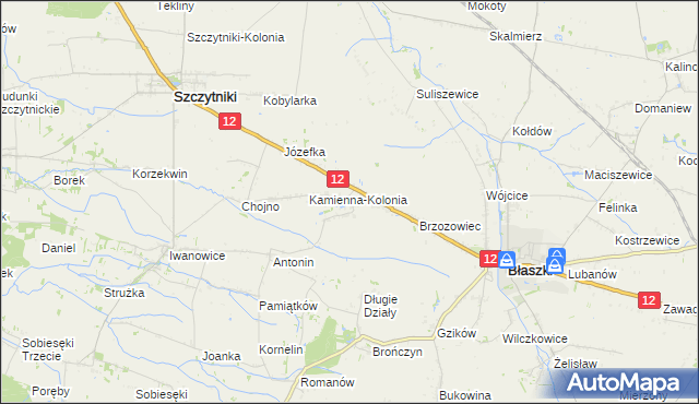 mapa Kamienna-Wieś, Kamienna-Wieś na mapie Targeo