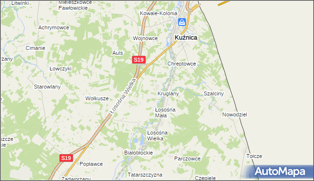 mapa Kruglany, Kruglany na mapie Targeo