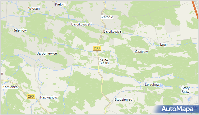 mapa Książ Śląski, Książ Śląski na mapie Targeo