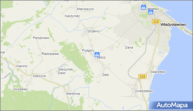 mapa Łebcz, Łebcz na mapie Targeo