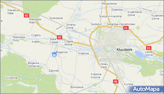 mapa Ligota Dolna gmina Kluczbork, Ligota Dolna gmina Kluczbork na mapie Targeo