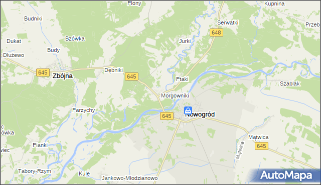 mapa Morgowniki, Morgowniki na mapie Targeo