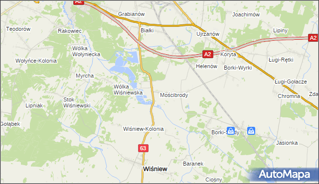 mapa Mościbrody, Mościbrody na mapie Targeo