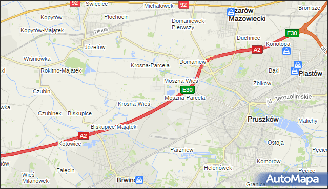 mapa Moszna-Parcela, Moszna-Parcela na mapie Targeo