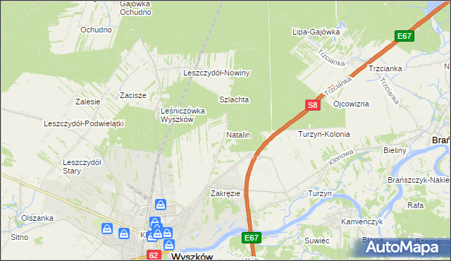 mapa Natalin gmina Wyszków, Natalin gmina Wyszków na mapie Targeo