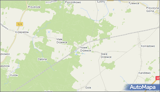 mapa Nowe Drzewce, Nowe Drzewce na mapie Targeo