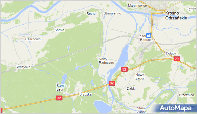 mapa Nowy Raduszec, Nowy Raduszec na mapie Targeo