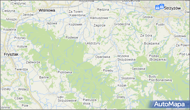 mapa Oparówka, Oparówka na mapie Targeo