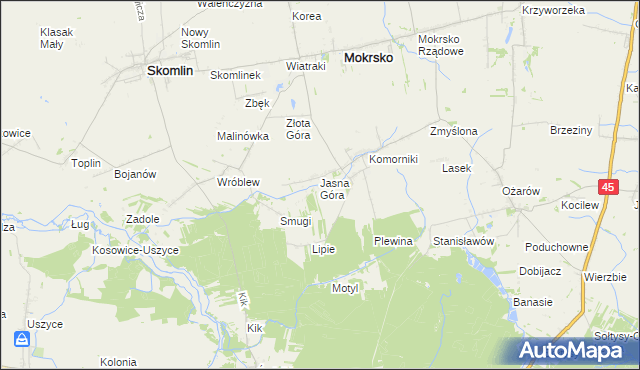 mapa Orzechowiec, Orzechowiec na mapie Targeo