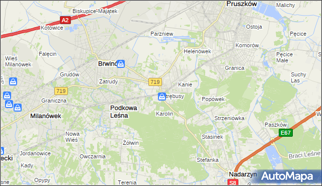 mapa Otrębusy, Otrębusy na mapie Targeo