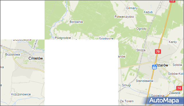 mapa Polesie Mikułowskie, Polesie Mikułowskie na mapie Targeo