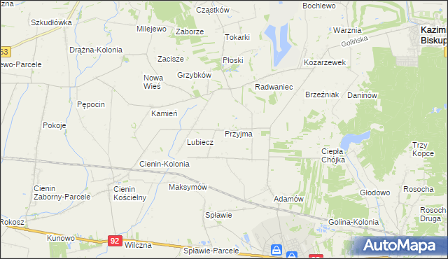 mapa Przyjma gmina Golina, Przyjma gmina Golina na mapie Targeo
