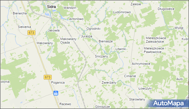 mapa Śniczany, Śniczany na mapie Targeo
