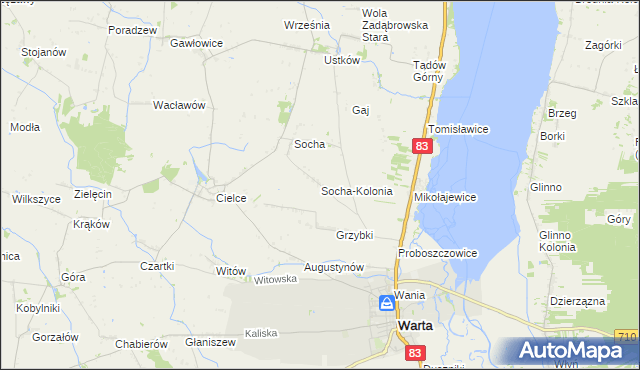 mapa Socha-Kolonia, Socha-Kolonia na mapie Targeo