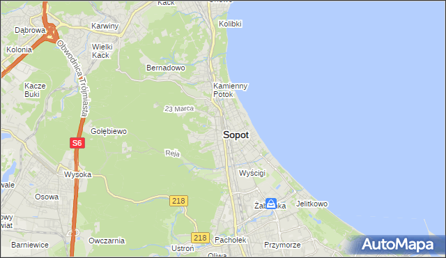 mapa Sopotu, Sopot na mapie Targeo