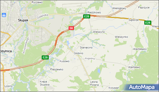 mapa Stanięcino, Stanięcino na mapie Targeo