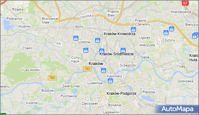 mapa Stare Miasto gmina Kraków, Stare Miasto gmina Kraków na mapie Targeo