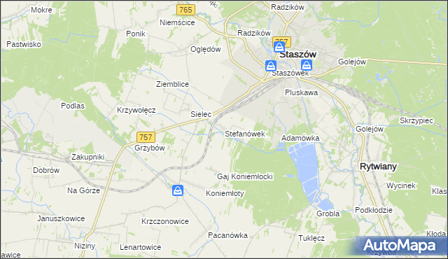 mapa Stefanówek, Stefanówek na mapie Targeo