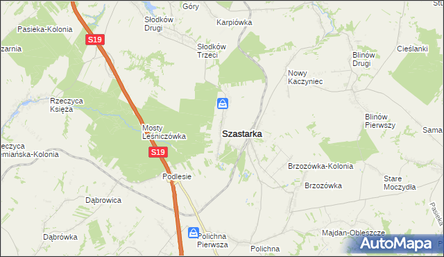 mapa Szastarka, Szastarka na mapie Targeo