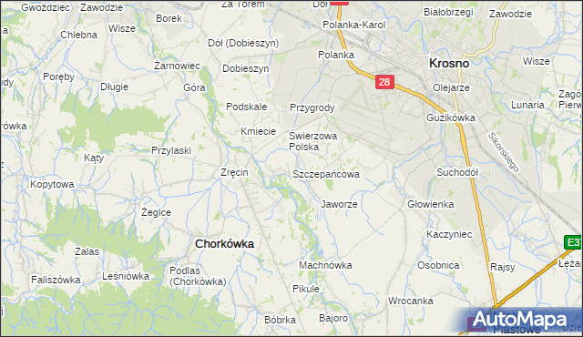 mapa Szczepańcowa, Szczepańcowa na mapie Targeo