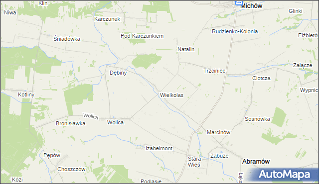 mapa Wielkolas, Wielkolas na mapie Targeo