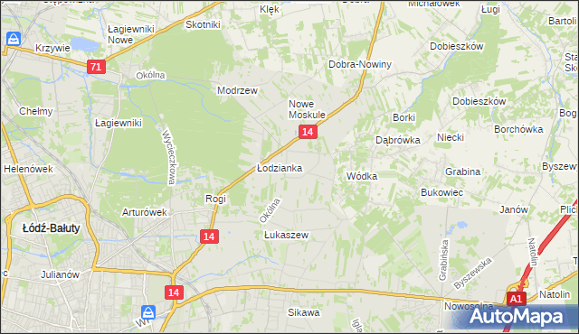 mapa Wilanów gmina Łódź, Wilanów gmina Łódź na mapie Targeo