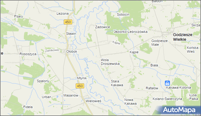 mapa Wola Droszewska, Wola Droszewska na mapie Targeo